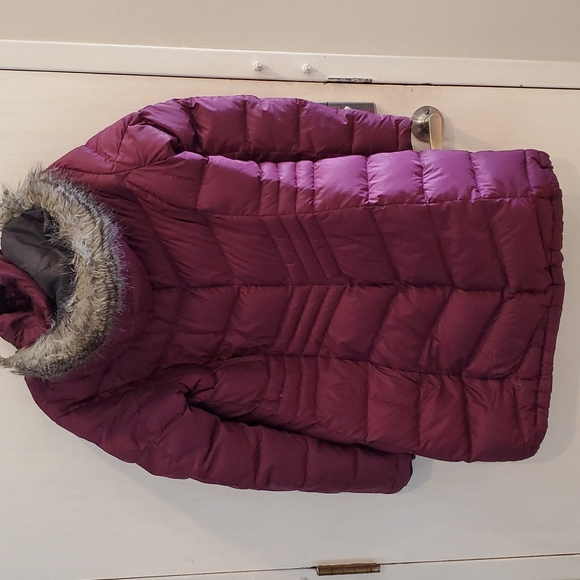 Columbia Maroon 650 Down Midi Winter Jacket XL - Picture 7 of 7